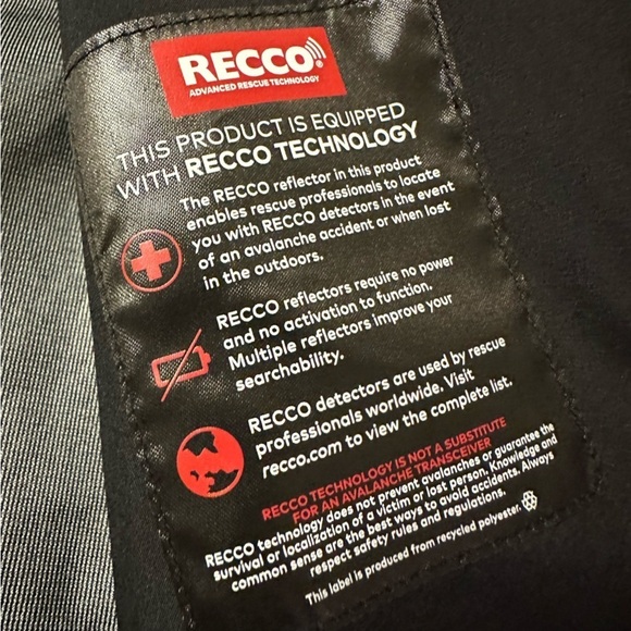 Sweaty Betty Pro Light Recco Ski Jacket Shell Coat Black White - Picture 10 of 15